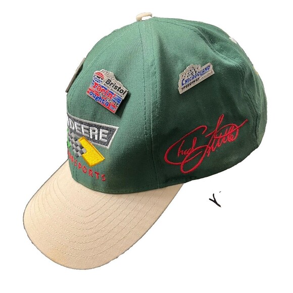 John Deere Motorsports Vintage 90s Nascar Snapback Racing Hat W/5 Pins - Picture 6 of 14